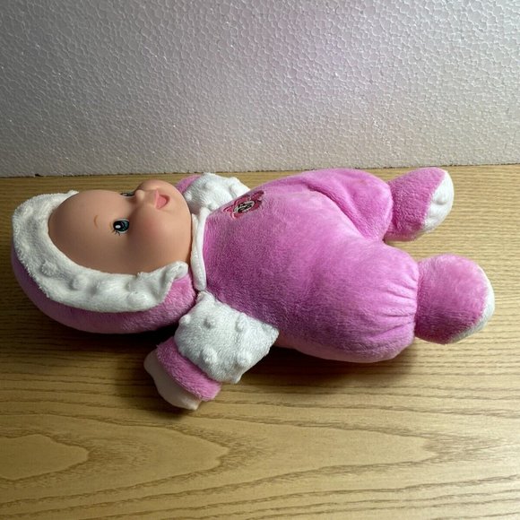 Goldberger Toy Baby's First Doll Minky So Soft Rattle Plush Lovey Pink Soft 14” - Picture 2 of 9